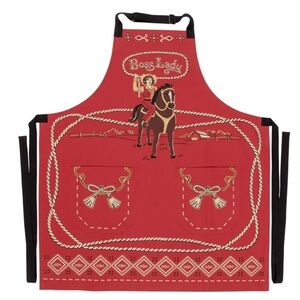 Blue Q Cotton Apron Boss Lady Red Cowgirl